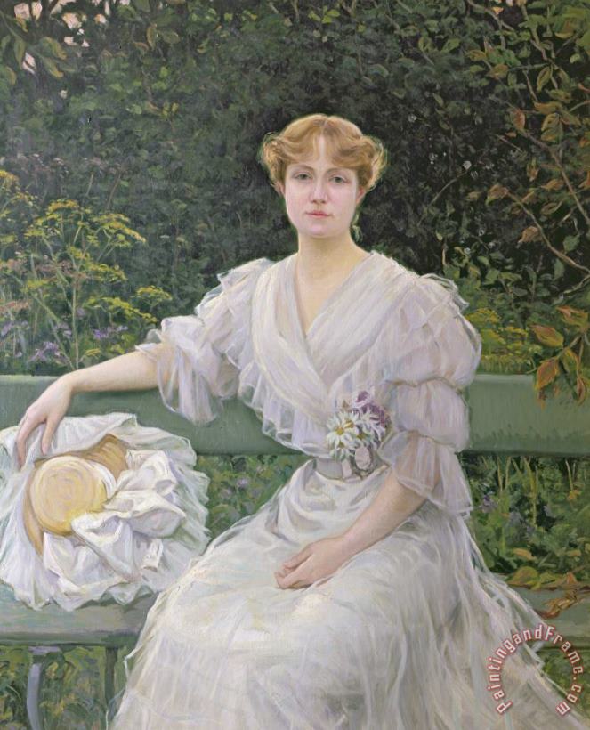 Portrait Of Marguerite Durand painting - Jules Cayron Portrait Of Marguerite Durand Art Print
