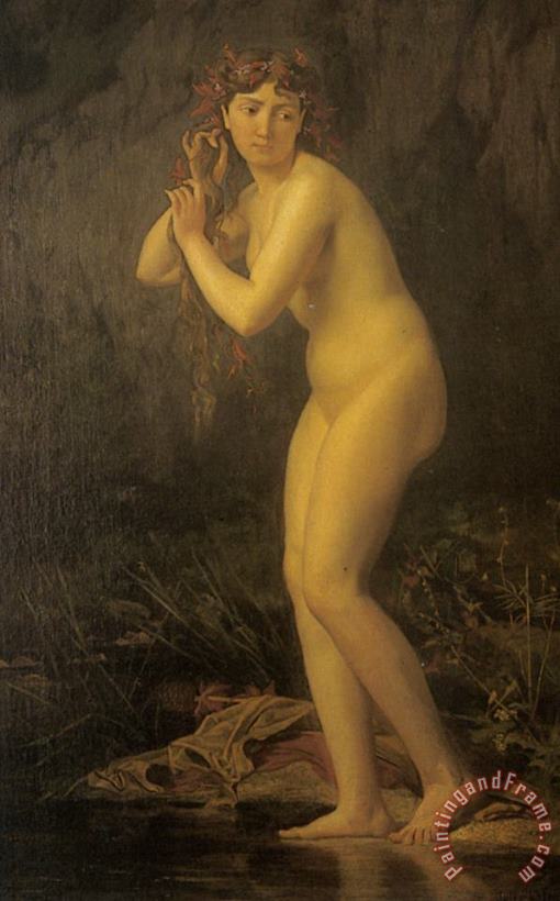 Jules Joseph Lefebvre A Bathing Nude Art Painting