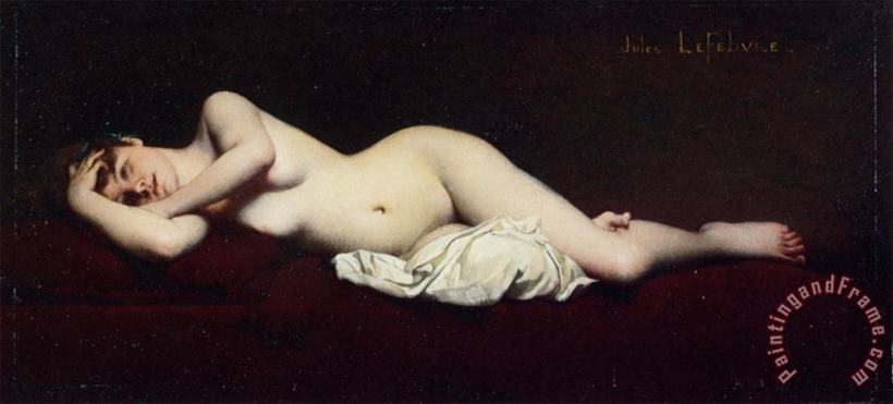 A Reclining Nude painting - Jules Joseph Lefebvre A Reclining Nude Art Print
