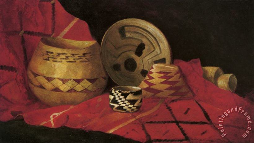 Jules Tavernier Indian Baskets on a Blanket Art Painting