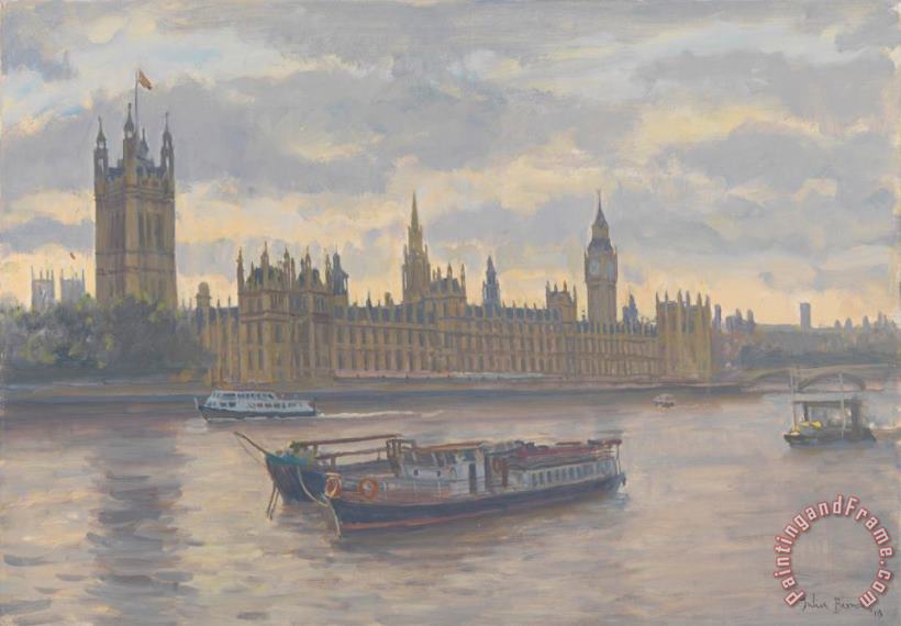 Houses Of Parliament painting - Julian Barrow Houses Of Parliament Art Print