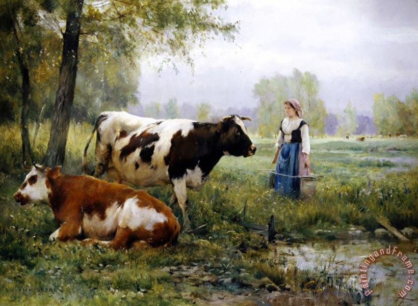 The Milkmaid painting - Julien Dupre The Milkmaid Art Print