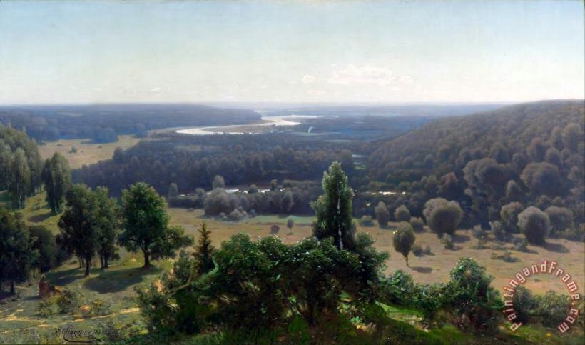 The Gauja Valley painting - Julijs Feders The Gauja Valley Art Print