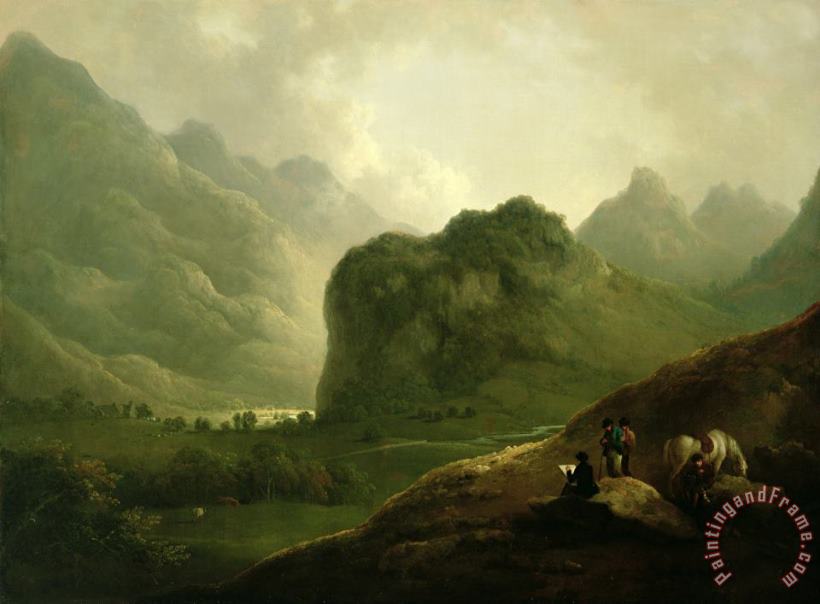 Julius Caesar Ibbetson A Sketching Party in the Pass at Borrowdale Art Print