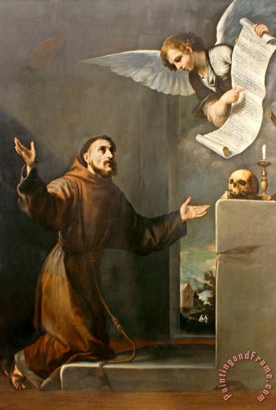 Saint Francis Receives The Seven Privileges From The Angel painting - Jusepe de Ribera Saint Francis Receives The Seven Privileges From The Angel Art Print
