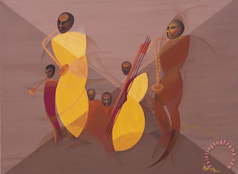 Mango Jazz painting - Kaaria Mucherera Mango Jazz Art Print
