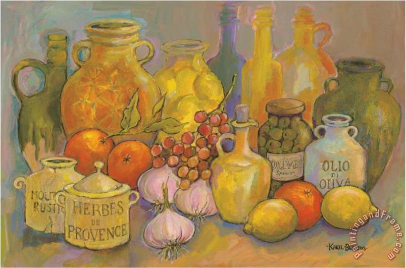 Karel Burrows Mediterranean Kitchen II Art Painting