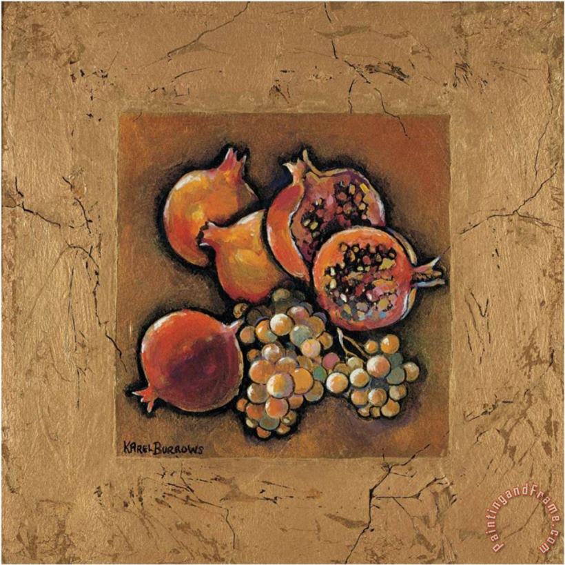 Karel Burrows Pomegranates And Grapes Art Print