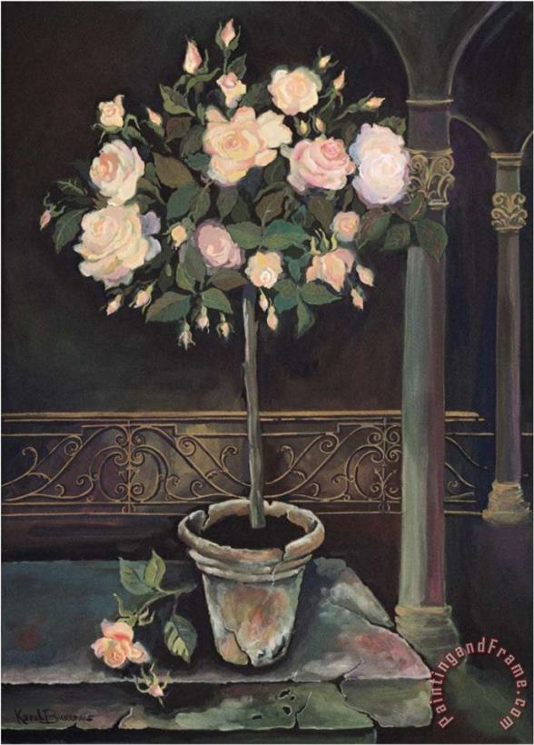 Karel Burrows Rose Topiary Art Painting