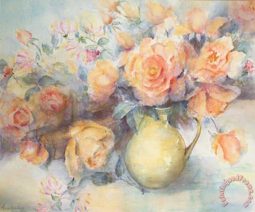 Just Joey Roses painting - Karen Armitage Just Joey Roses Art Print