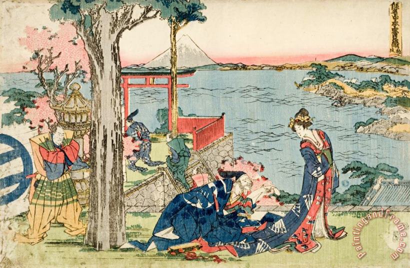 Woodcut painting - Katsushika Hokusai Woodcut Art Print