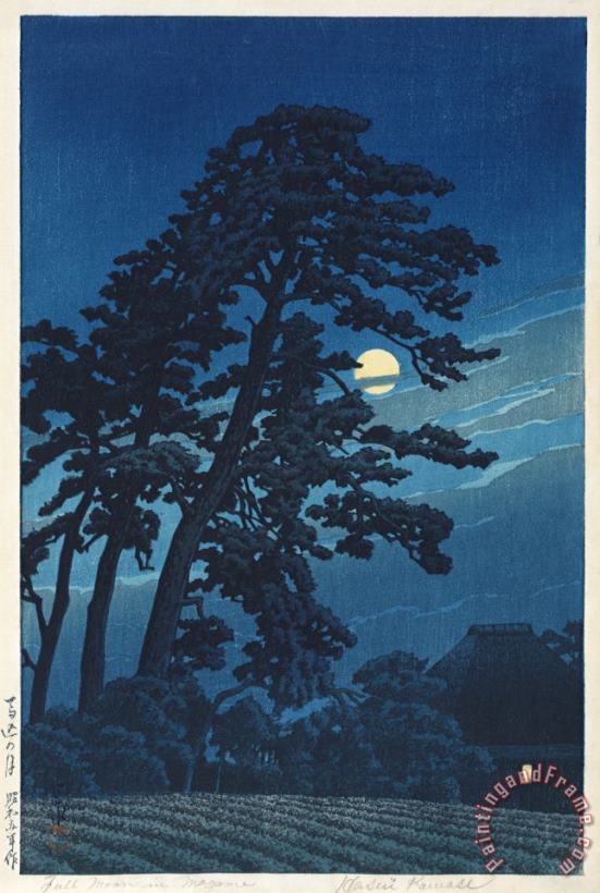 Kawase Hasui Full Moon in Magome Art Print