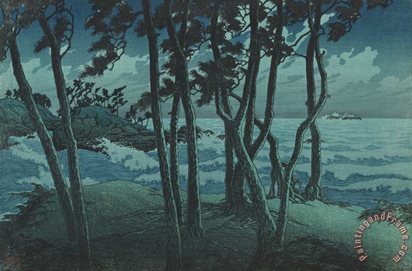 Hinomisaki in The Moonlight (izumo Hinomisaki), From The Series Souvenirs of Travels, Third Series (tabi Miyage, Dai San Shu) painting - Kawase Hasui Hinomisaki in The Moonlight (izumo Hinomisaki), From The Series Souvenirs of Travels, Third Series (tabi Miyage, Dai San Shu) Art Print