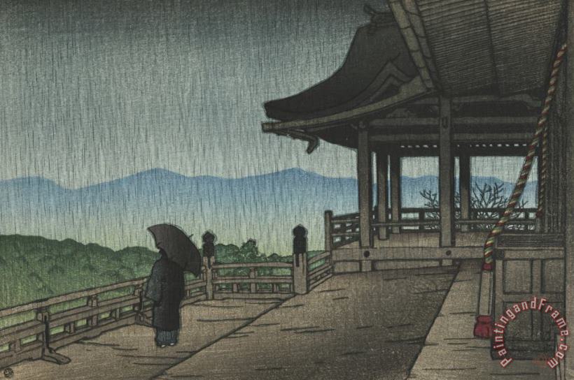 Kawase Hasui Kiyomizu Temple in Rain (ame No Kiyomizu), From The Series Souvenirs of Travels, Second Series (tabi Miyage, Dai Ni Shu) Art Painting