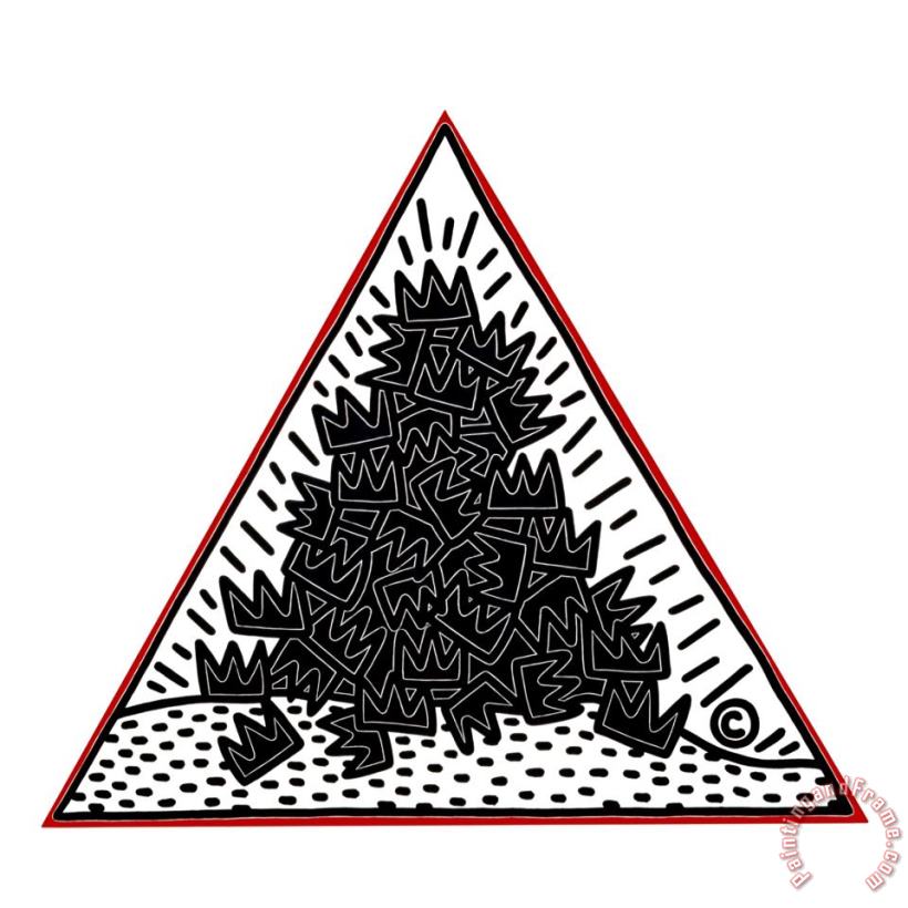 Keith Haring A Pile of Crowns for Jean Michel Basquiat 1988 Art Print