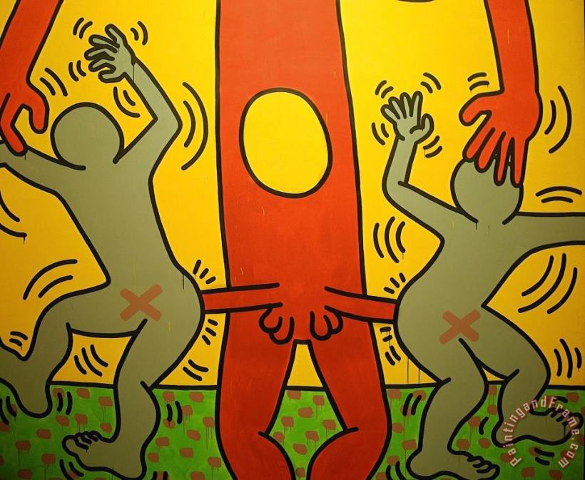Ten Commandments 1985 painting - Keith Haring Ten Commandments 1985 Art Print