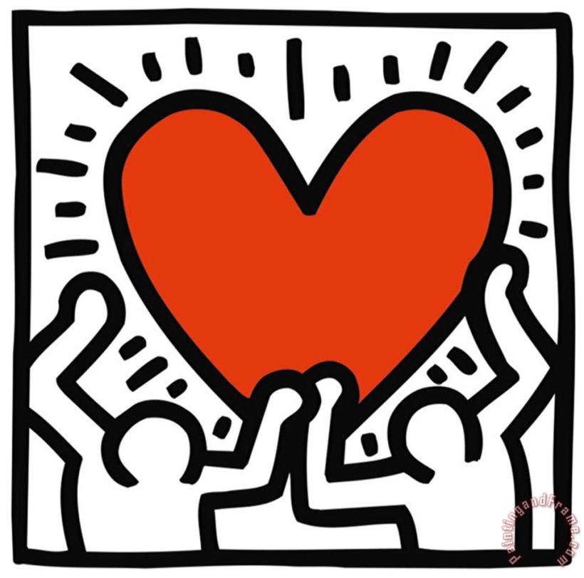 Untitled C 1988 painting - Keith Haring Untitled C 1988 Art Print
