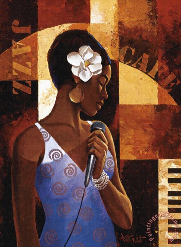 Jazz-cafe painting - Keith Mallett Jazz-cafe Art Print