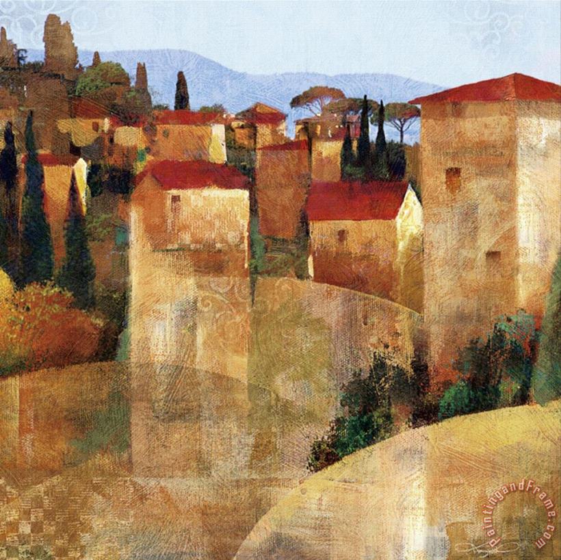 Tuscan Hillside painting - Keith Mallett Tuscan Hillside Art Print
