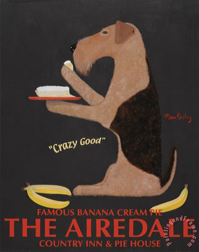 Ken Bailey Airedale Famous Banana Cream Pie Art Painting