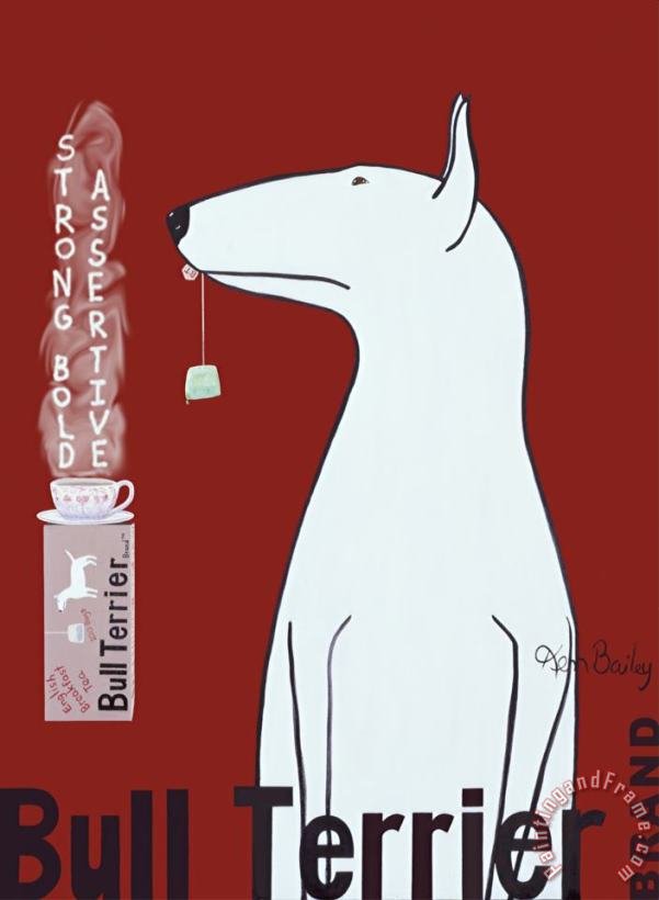 Ken Bailey Bull Terrier Tea Art Painting