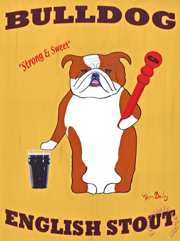 English Bulldog 2 painting - Ken Bailey English Bulldog 2 Art Print