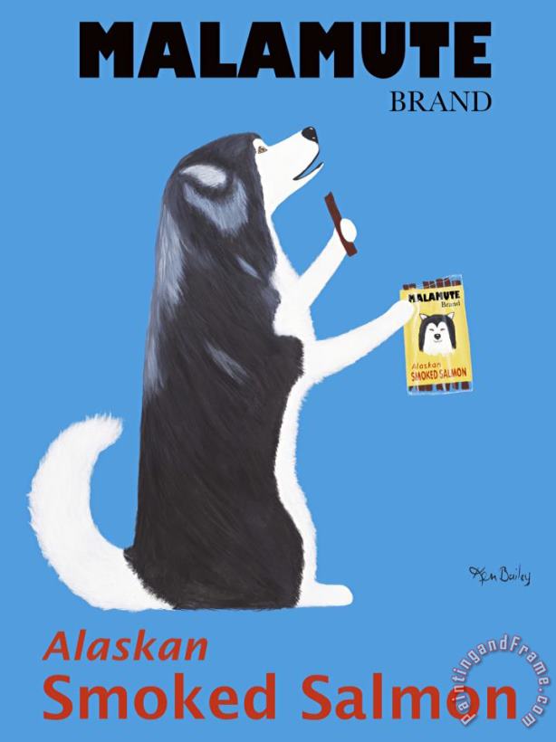 Ken Bailey Malamute Smoked Salmon Art Print