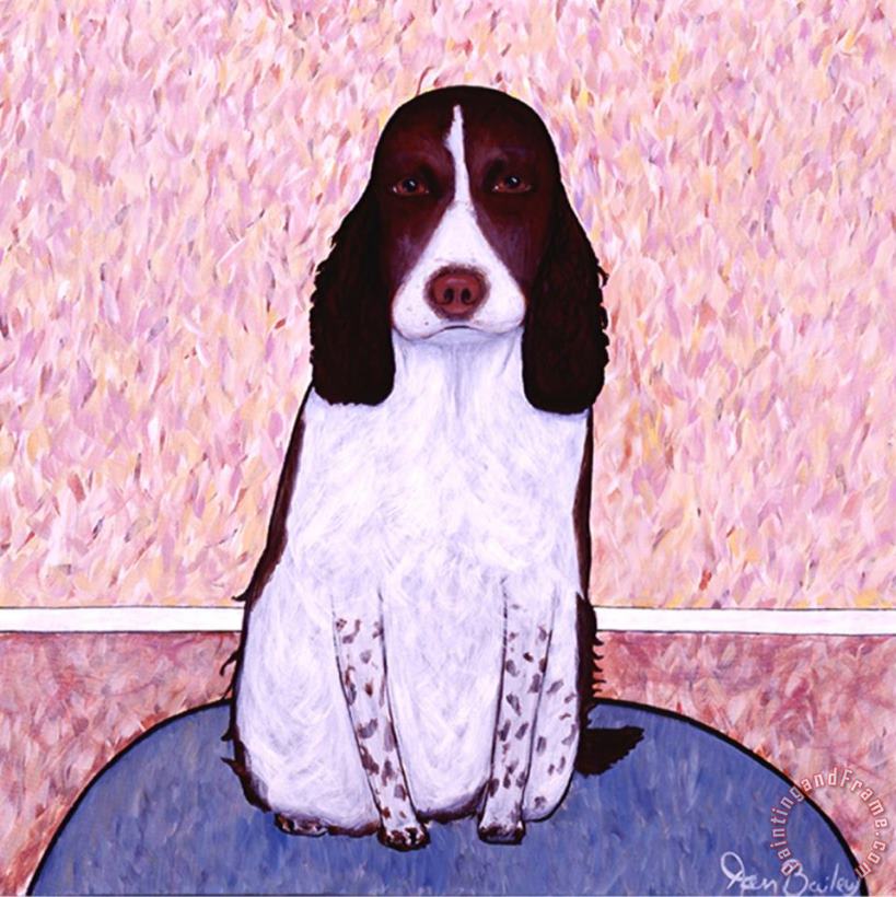 Patience Springer Spaniel painting - Ken Bailey Patience Springer Spaniel Art Print