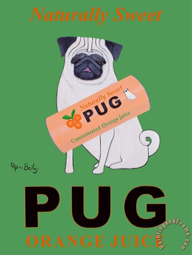 Ken Bailey Pug Orange Juice Art Print Ken Bailey Pug Orange Juice Art Print