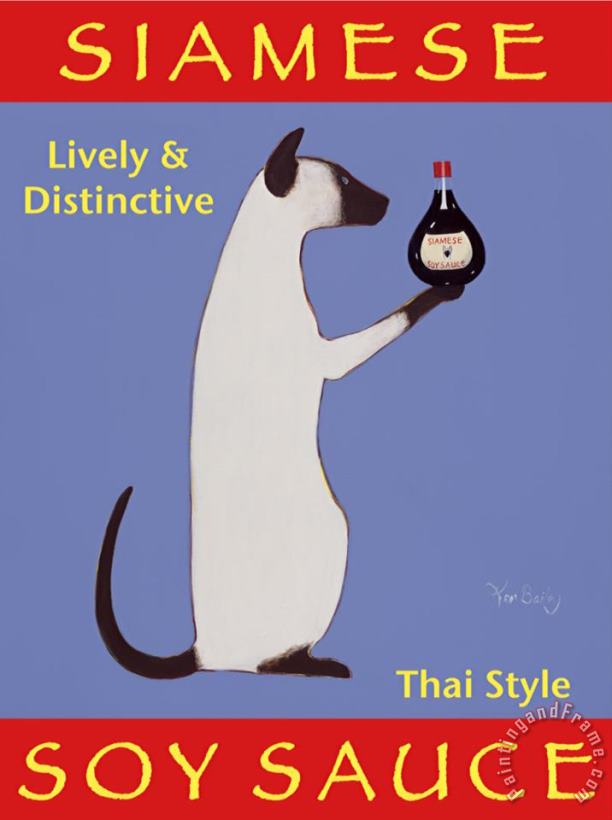 Ken Bailey Siamese Soy Sauce Art Print