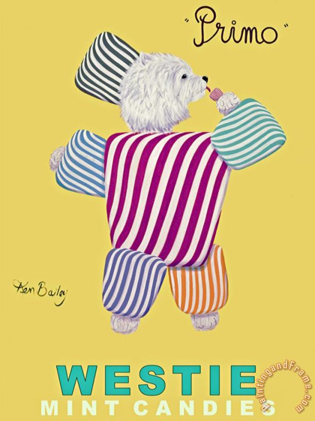 Westie Mints painting - Ken Bailey Westie Mints Art Print