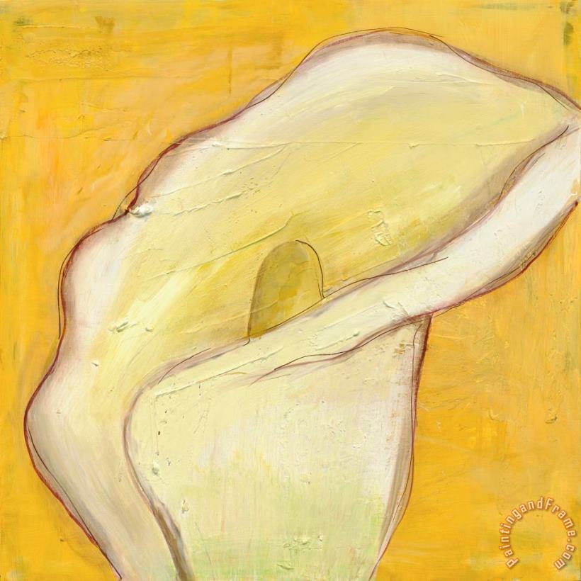 Calla Lily on Gold I painting - Laura Gunn Calla Lily on Gold I Art Print