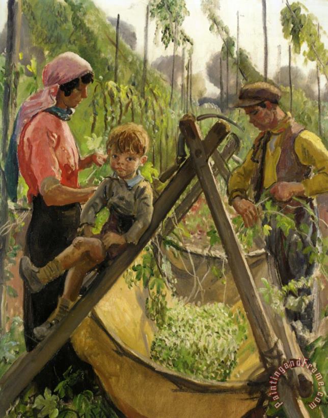 The Hop Pickers in Malvern painting - Laura Knight The Hop Pickers in Malvern Art Print