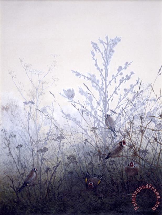 Leon Bonvin Birds Resting on Bushes Art Print
