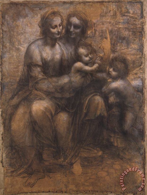 Leonardo da Vinci Madonna And Child with St Anne And The Young St John Art Painting