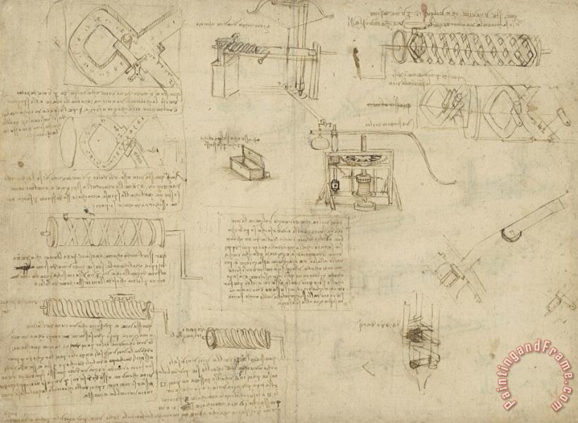 Screws And Lathe Assembling Press For Olives For Oil Production And Components Of Plumbing Machine painting - Leonardo da Vinci Screws And Lathe Assembling Press For Olives For Oil Production And Components Of Plumbing Machine Art Print Screws And Lathe Assembling Press For Olives For Oil Production And Components Of Plumbing Machine painting - Leonardo da Vinci Screws And Lathe Assembling Press For Olives For Oil Production And Components Of Plumbing Machine Art Print