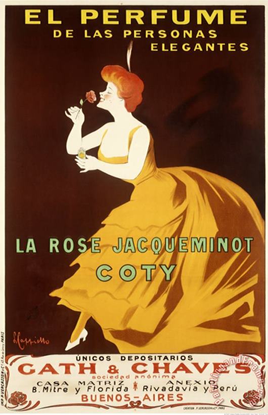 La Rose Jacqueminot Coty painting - Leonetto Cappiello La Rose Jacqueminot Coty Art Print