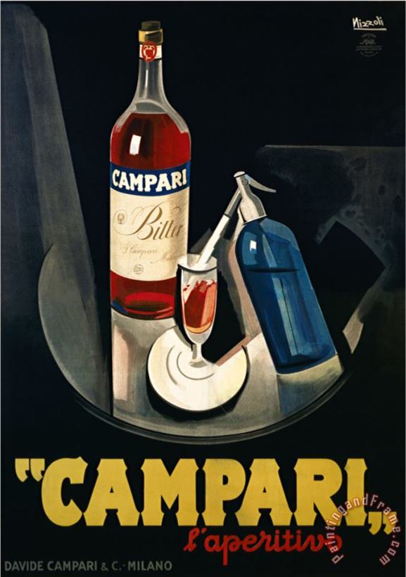 Marcello Nizzoli Campari painting - Leonetto Cappiello Marcello Nizzoli Campari Art Print