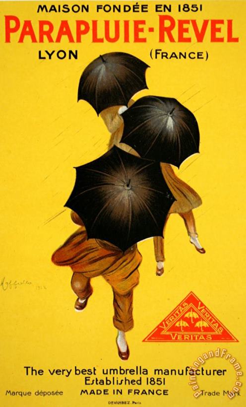 Parapluie Revel C 1920 painting - Leonetto Cappiello Parapluie Revel C 1920 Art Print