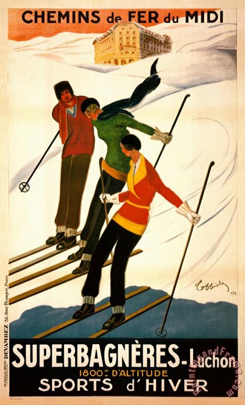 Superbagneres Luchon Sports D Hiver painting - Leonetto Cappiello Superbagneres Luchon Sports D Hiver Art Print