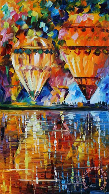 Leonid Afremov Balloon Reflections Art Print