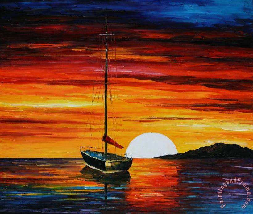 Leonid Afremov Beautiful Sunset Art Print