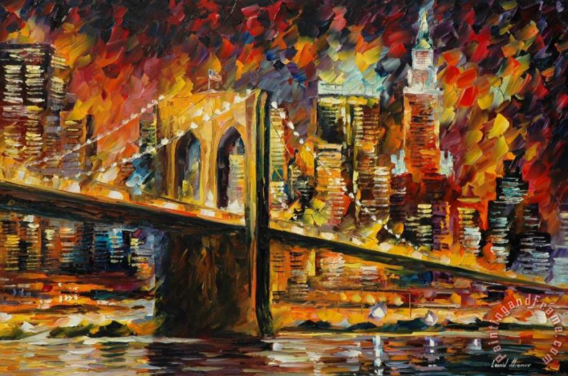 Brooklyn Bridge painting - Leonid Afremov Brooklyn Bridge Art Print