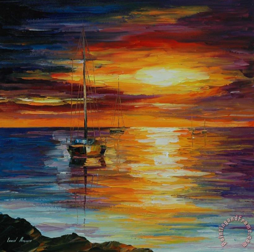 Leonid Afremov Calm Sea Art Painting