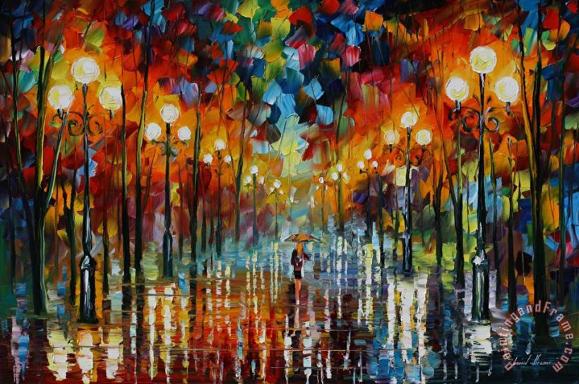 Leonid Afremov Date With The Rain Art Painting