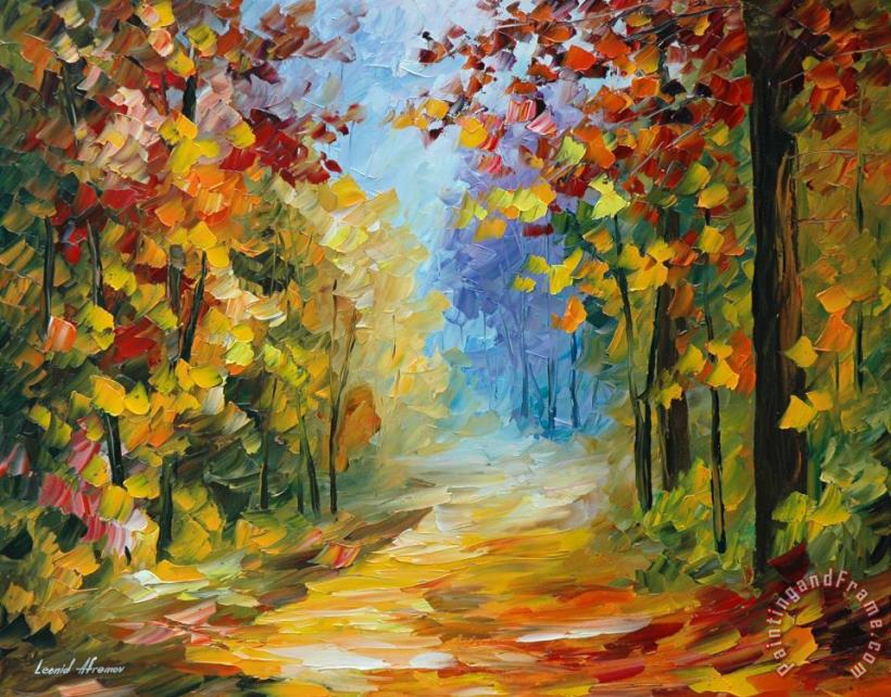 Leonid Afremov Early Morning In The Woods Art Print
