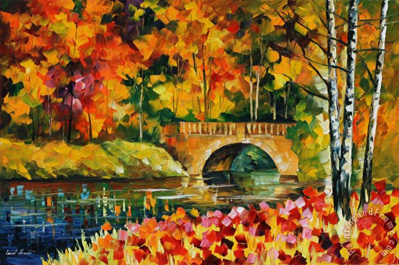 Leonid Afremov Fall Bridge Art Painting