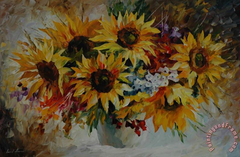 Leonid Afremov Flowers At Dawn Art Print