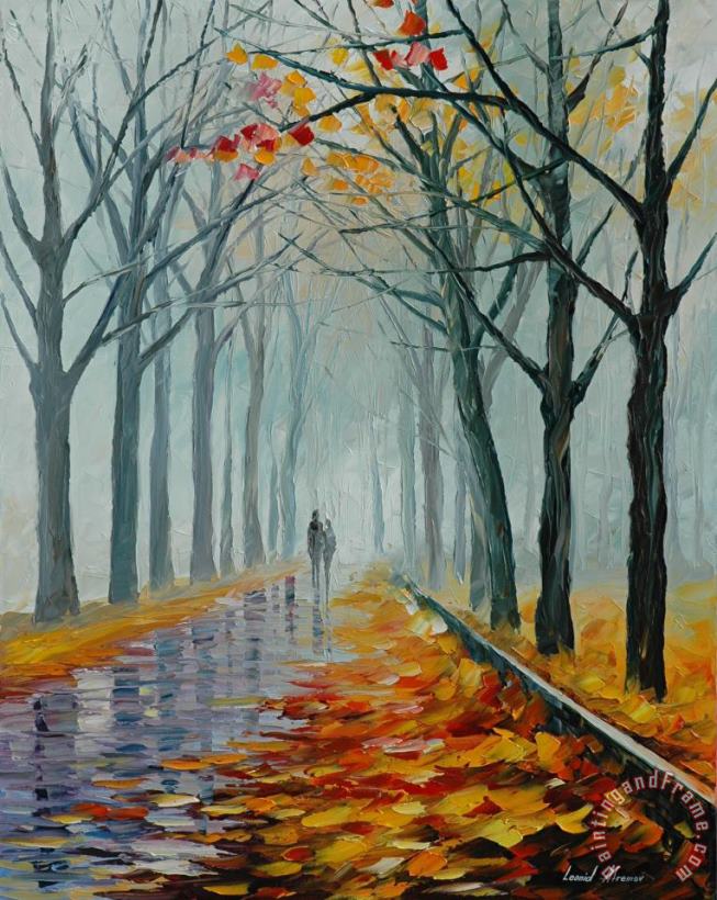 Leonid Afremov Foggy Alley Art Print