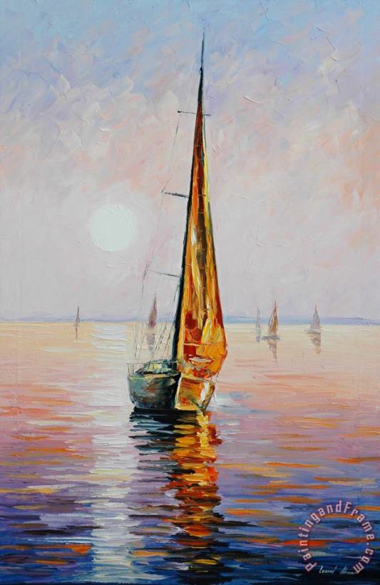 Gold Sail painting - Leonid Afremov Gold Sail Art Print